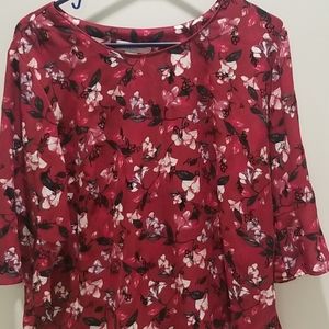 A beautiful red flower blouse